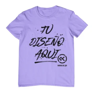Polo lila de algodón unisex con estampado personalizado