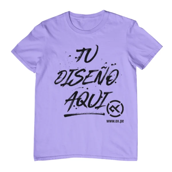 Polo lila de algodón unisex con estampado personalizado